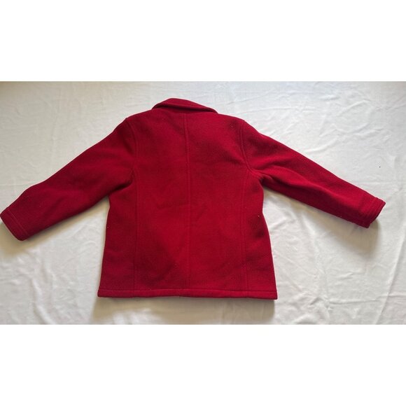 VTG L.L.Bean Womens Red Double-Breasted Fleece Jacket Size M - Picture 6 of 6